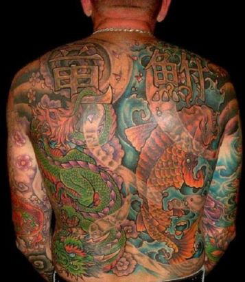 European Dragon Tattoo On Full Back